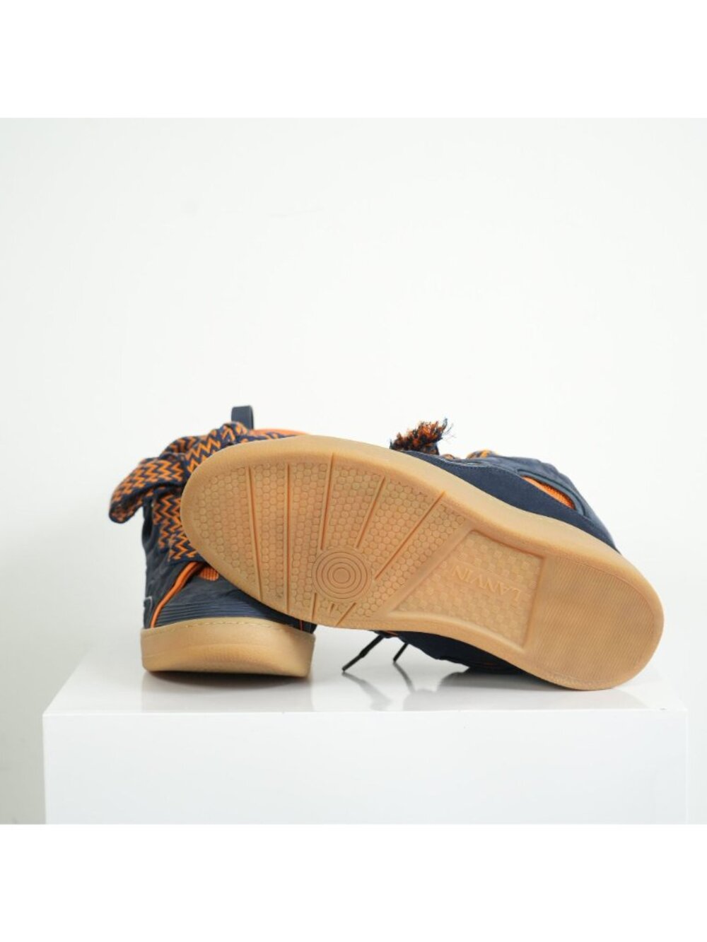 Lanvin x SSENSE Navy and Orange Sneakers Size 44 - Picture 5 of 9